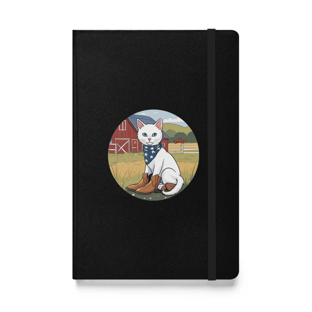 PugMug Custom White Companion Cat Hardcover Bound Notebook