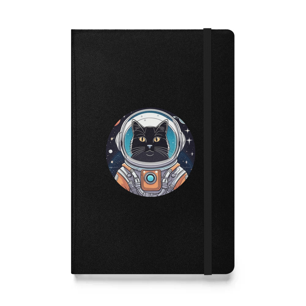 PugMug Custom Black Companion Cat Hardcover Bound Notebook