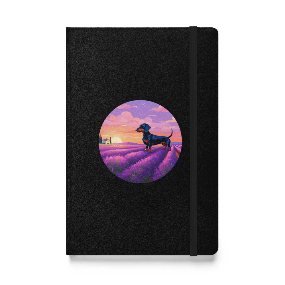 PugMug Custom Black Dachshund Hardcover Bound Notebook