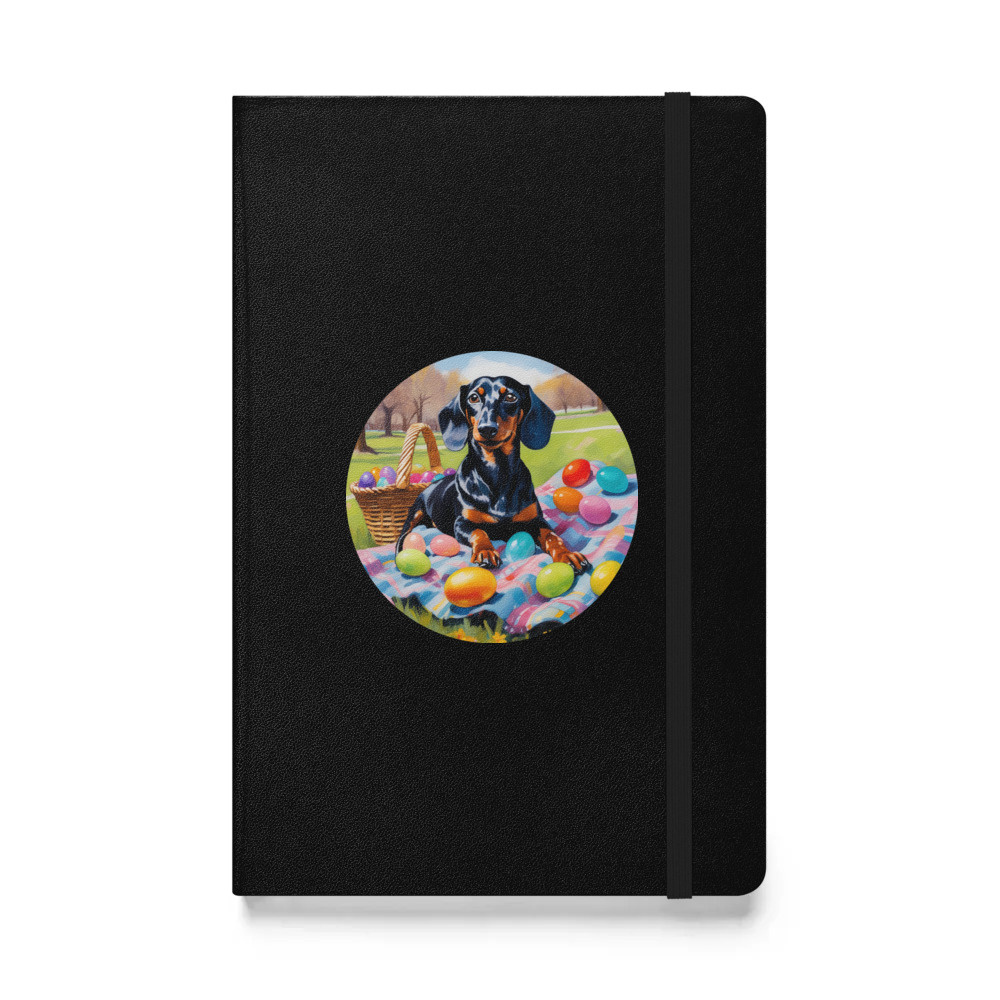 PugMug Custom Black Dachshund Hardcover Bound Notebook
