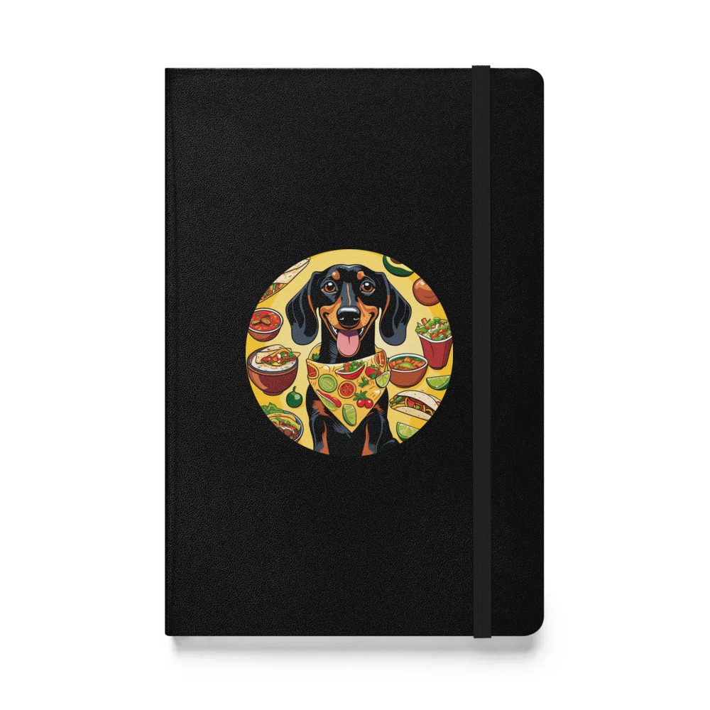PugMug Custom Black Dachshund Hardcover Bound Notebook
