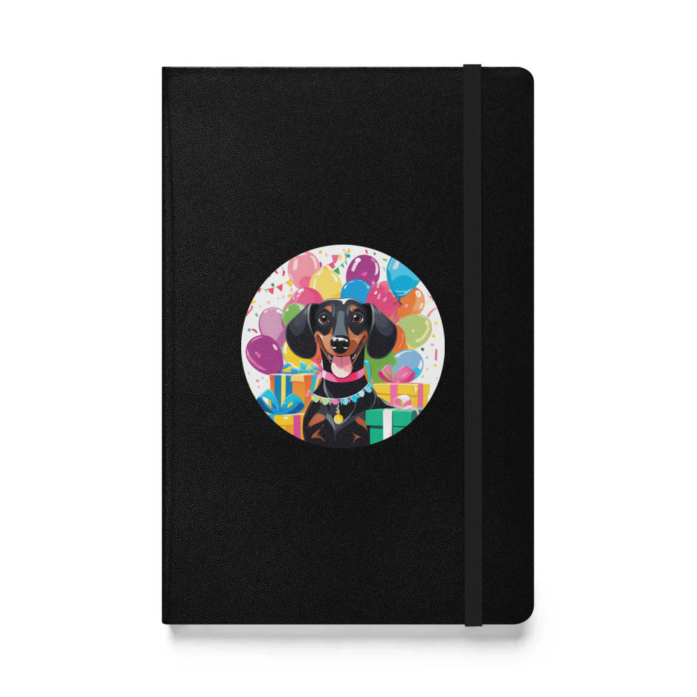 PugMug Custom Black Dachshund Hardcover Bound Notebook