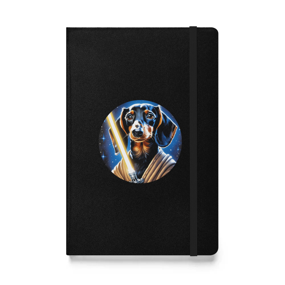PugMug Custom Black Dachshund Hardcover Bound Notebook