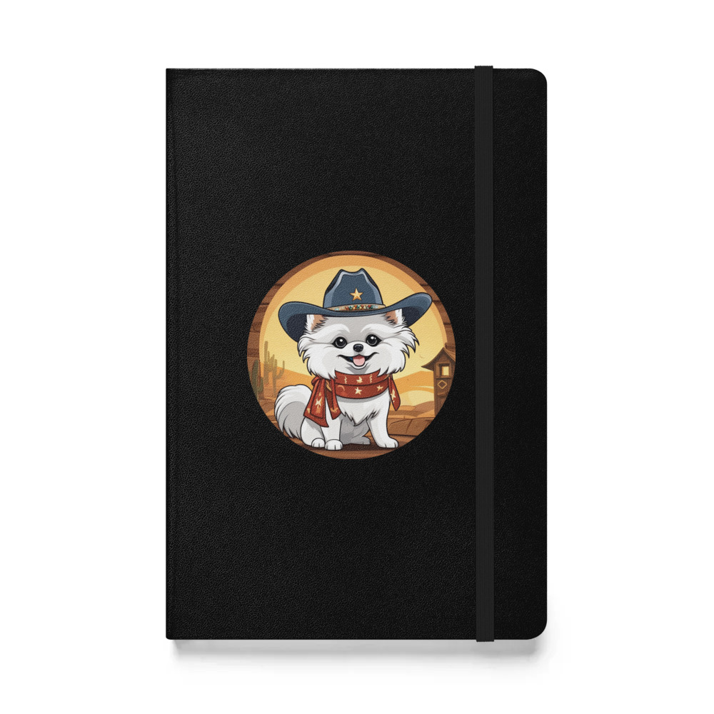 PugMug Custom White Pomeranian Hardcover Bound Notebook