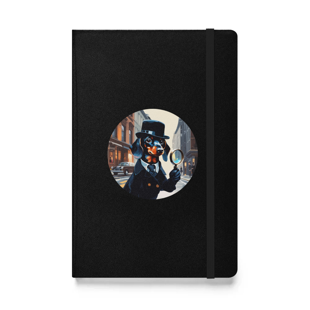 PugMug Custom Black Dachshund Hardcover Bound Notebook
