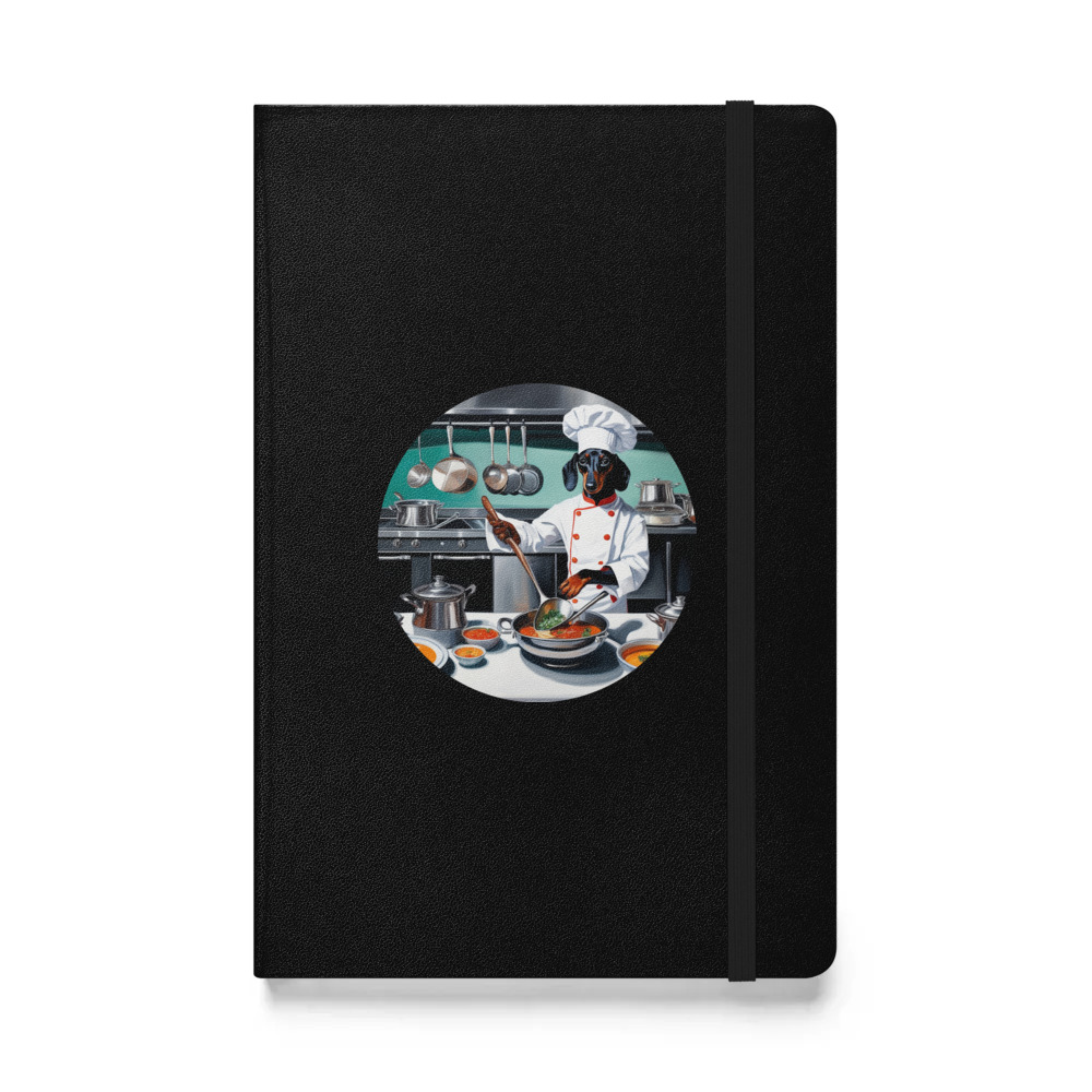 PugMug Custom Black Dachshund Hardcover Bound Notebook