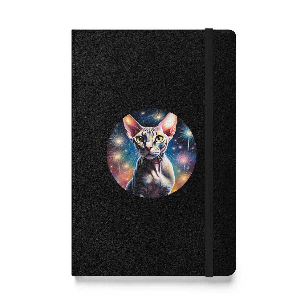 PugMug Custom Tabby Sphynx Cat Hardcover Bound Notebook
