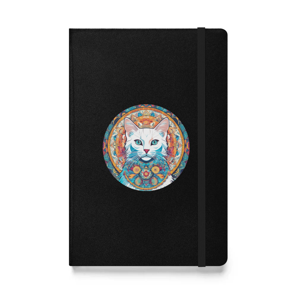 PugMug Custom White Companion Cat Hardcover Bound Notebook