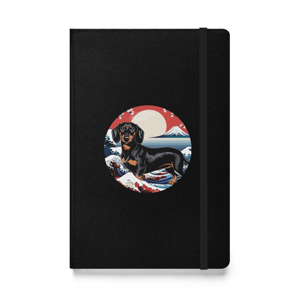 PugMug Custom Black Dachshund Hardcover Bound Notebook