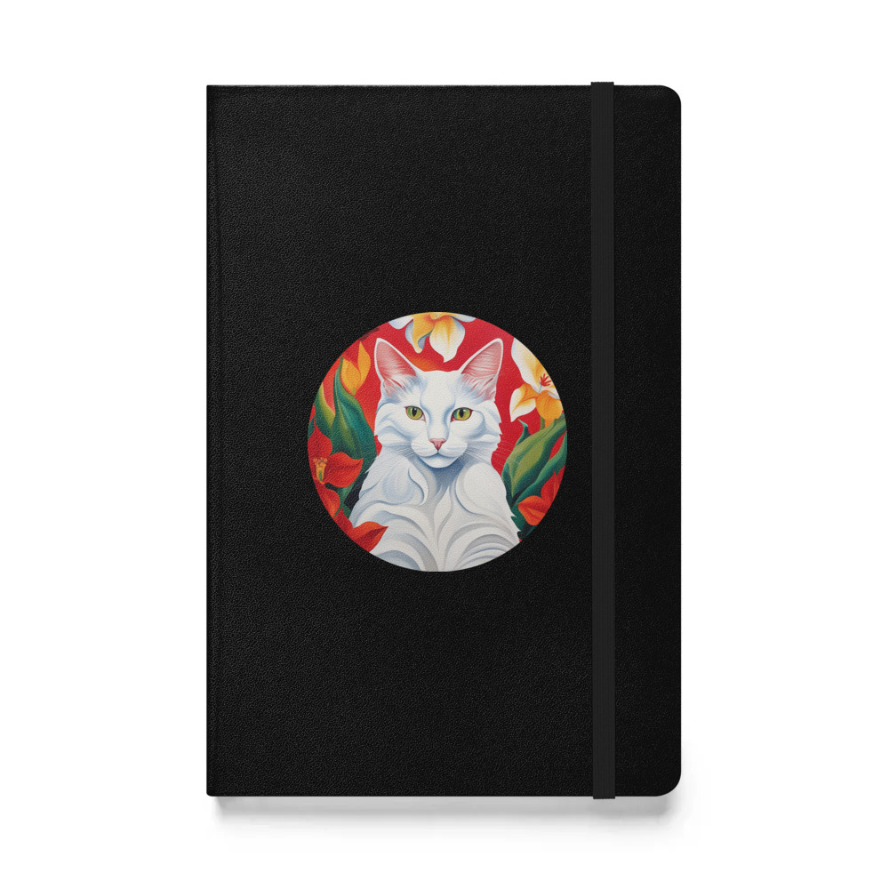 PugMug Custom White Companion Cat Hardcover Bound Notebook