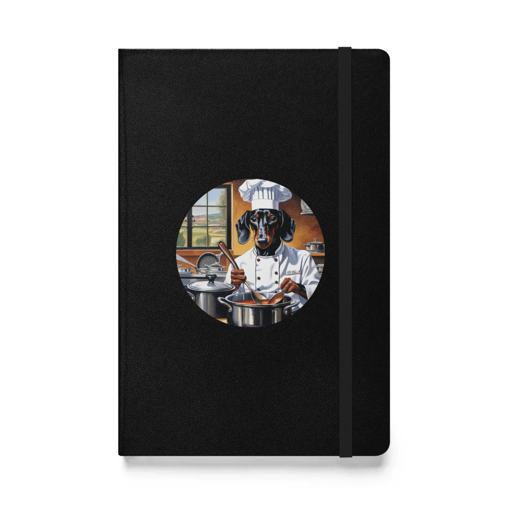 PugMug Custom Black Dachshund Hardcover Bound Notebook