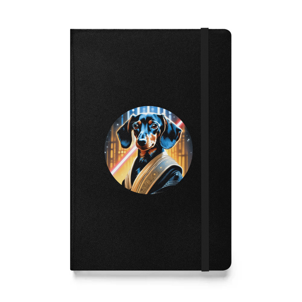 PugMug Custom Black Dachshund Hardcover Bound Notebook