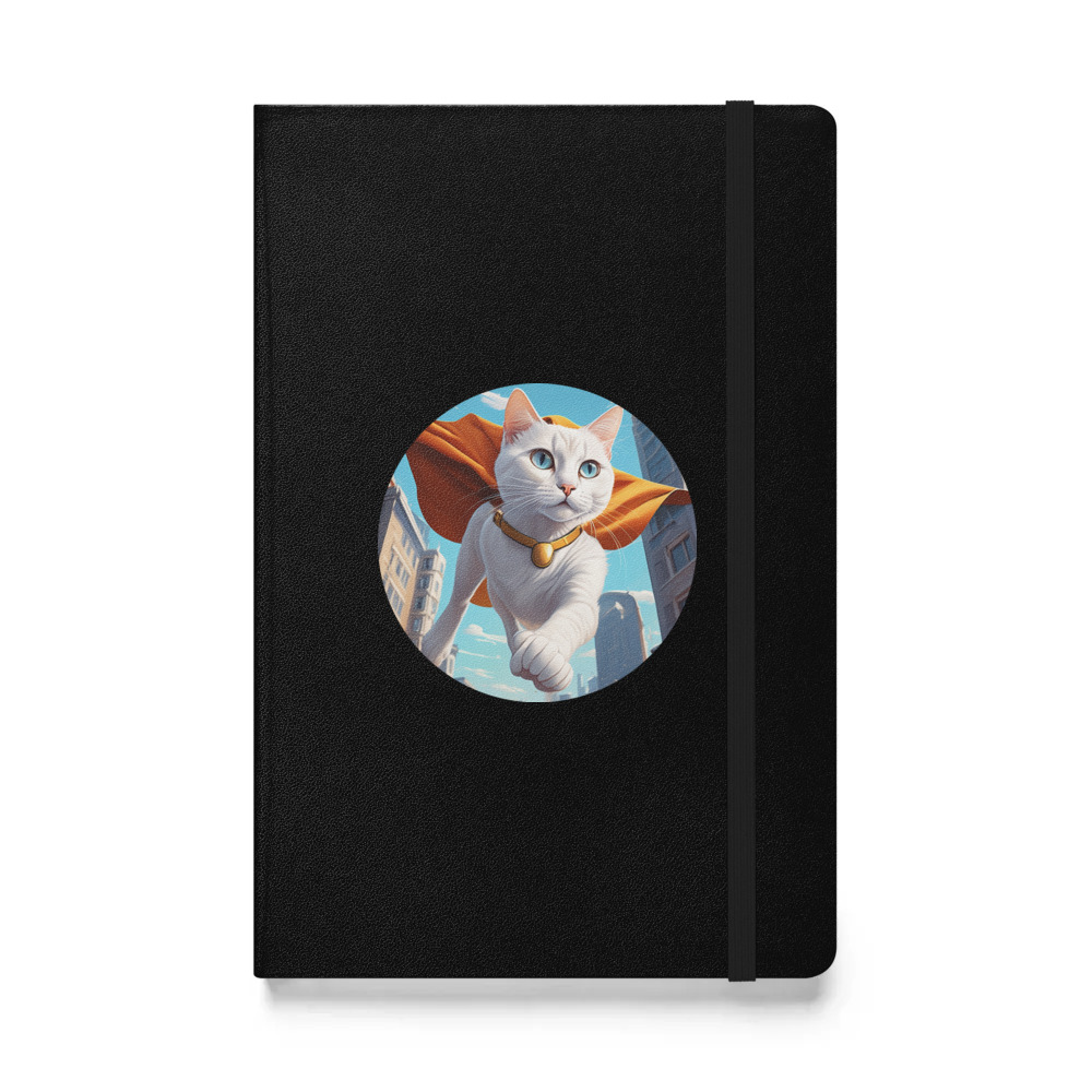 PugMug Custom White Companion Cat Hardcover Bound Notebook
