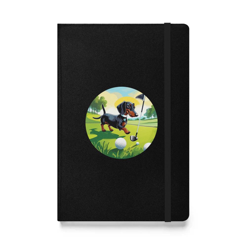 PugMug Custom Black Dachshund Hardcover Bound Notebook