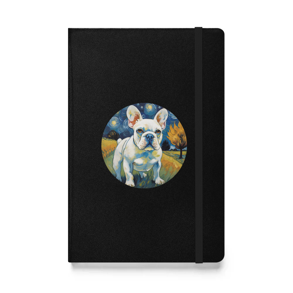 PugMug Custom White French Bulldog Hardcover Bound Notebook