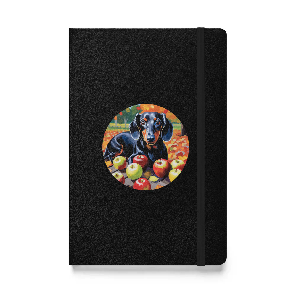 PugMug Custom Black Dachshund Hardcover Bound Notebook