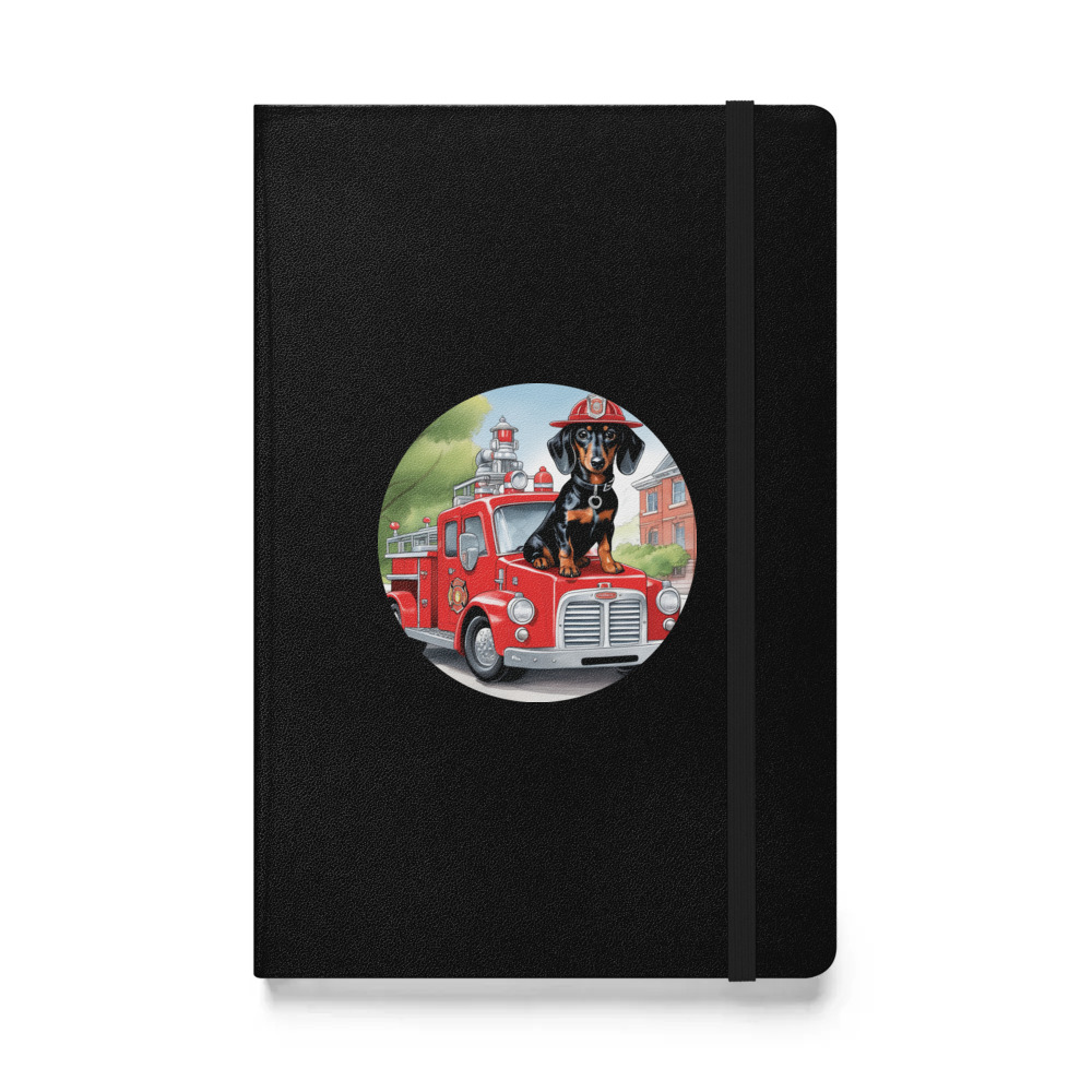 PugMug Custom Black Dachshund Hardcover Bound Notebook