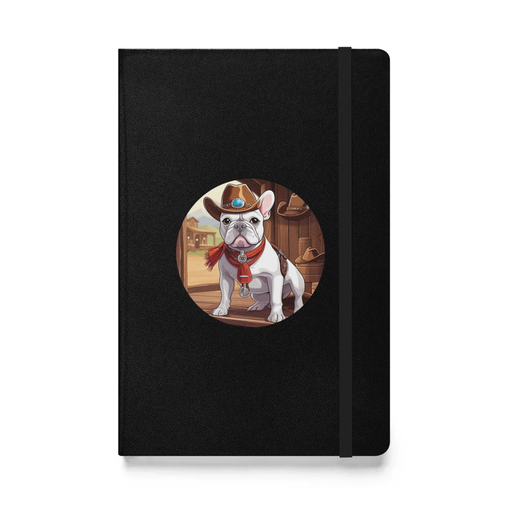 PugMug Custom White French Bulldog Hardcover Bound Notebook