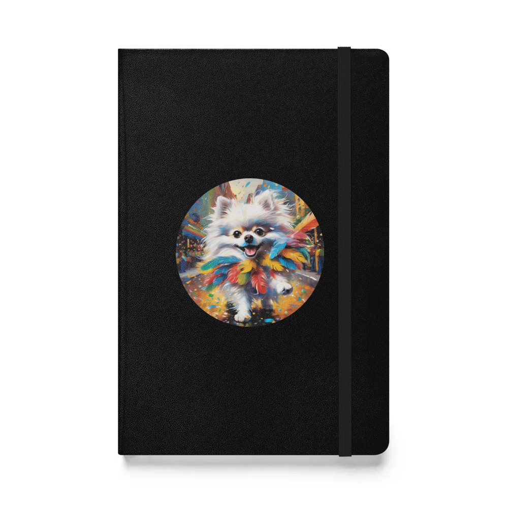 PugMug Custom White Pomeranian Hardcover Bound Notebook