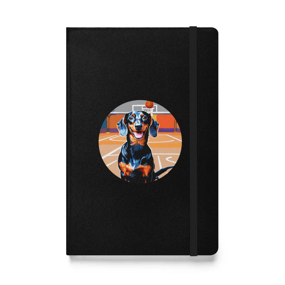 PugMug Custom Black Dachshund Hardcover Bound Notebook