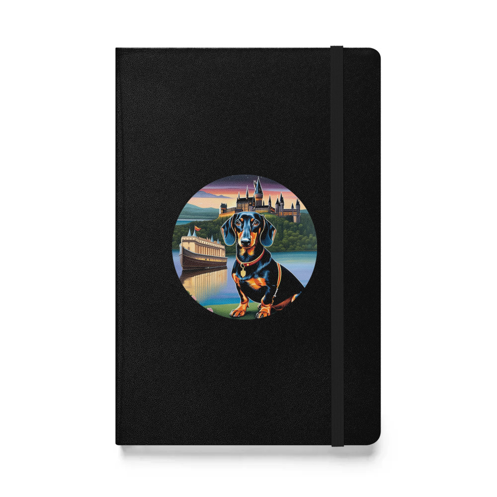 PugMug Custom Black Dachshund Hardcover Bound Notebook