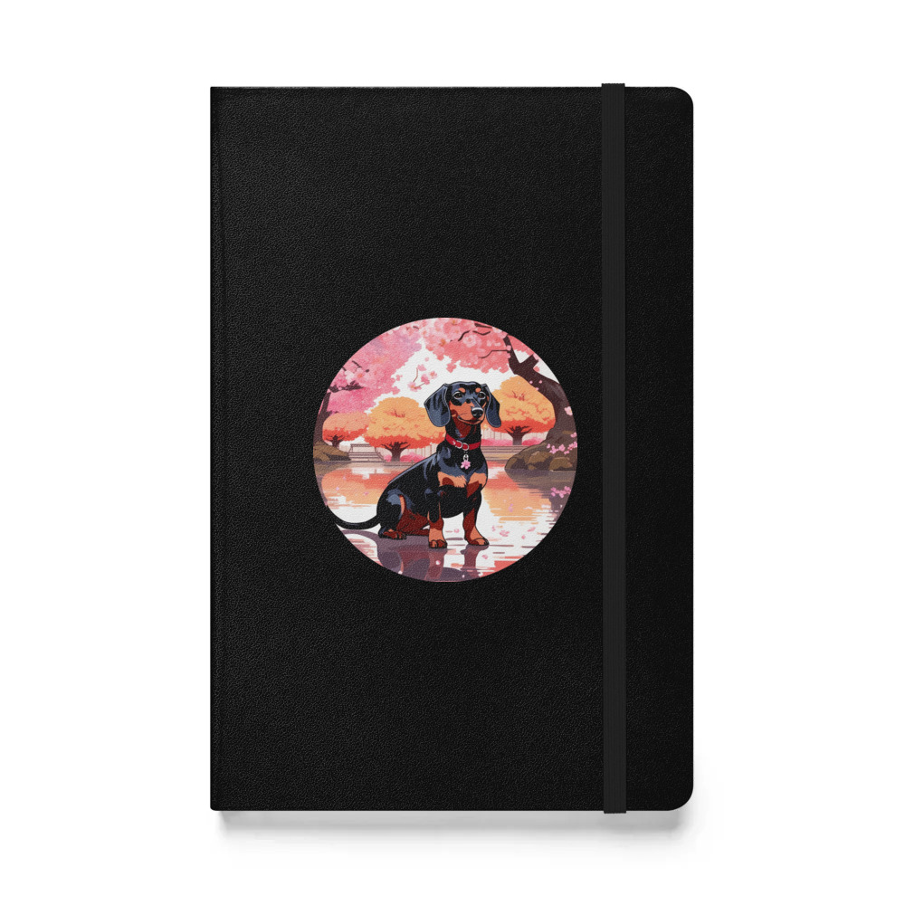 PugMug Custom Black Dachshund Hardcover Bound Notebook
