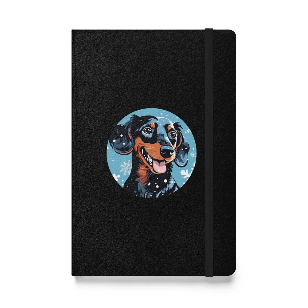 PugMug Custom Black Dachshund Hardcover Bound Notebook
