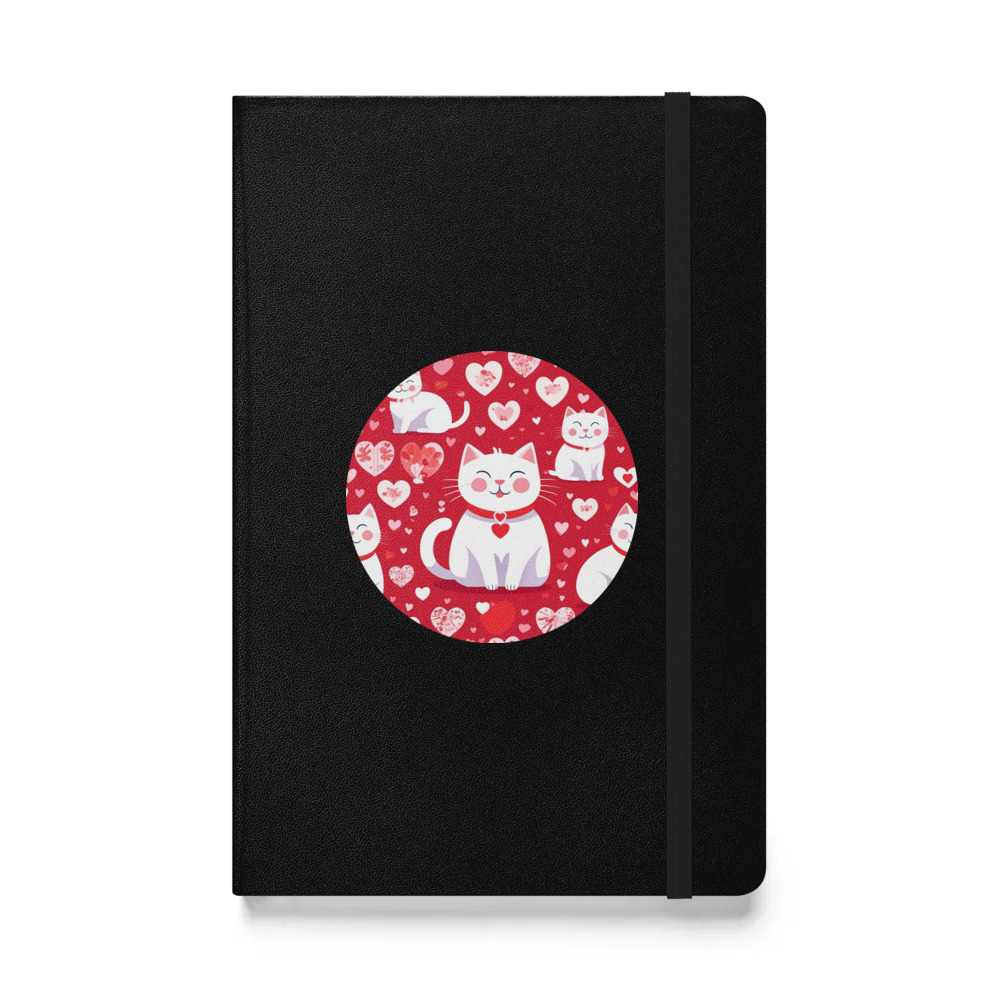 PugMug Custom White Companion Cat Hardcover Bound Notebook