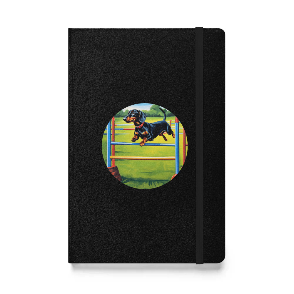 PugMug Custom Black Dachshund Hardcover Bound Notebook