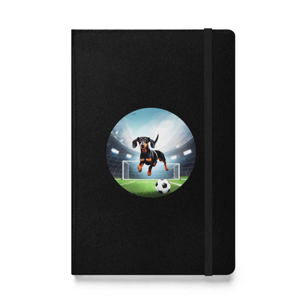 PugMug Custom Black Dachshund Hardcover Bound Notebook