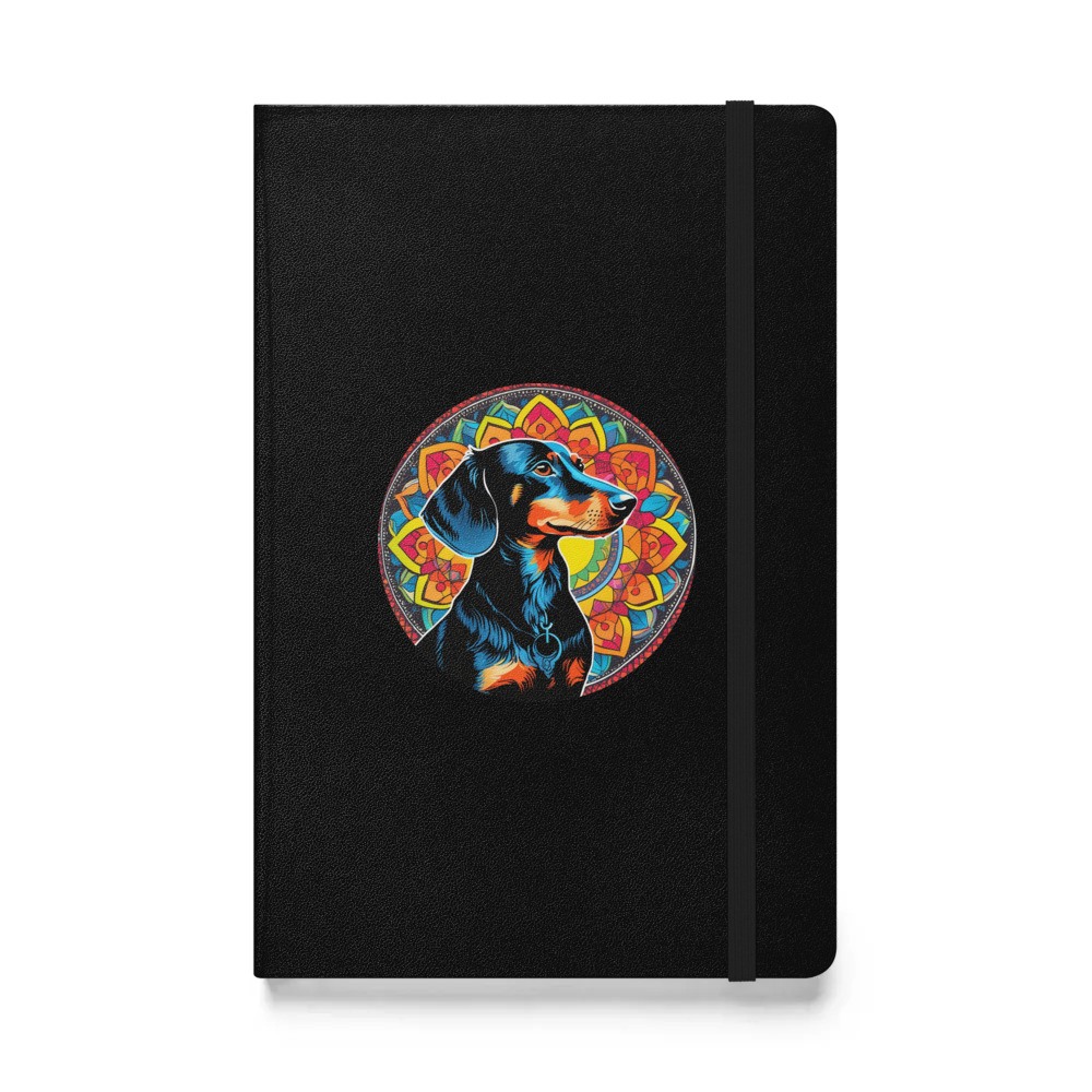 PugMug Custom Black Dachshund Hardcover Bound Notebook