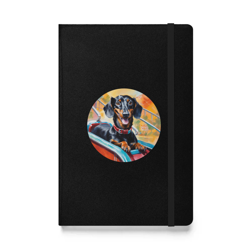 PugMug Custom Black Dachshund Hardcover Bound Notebook