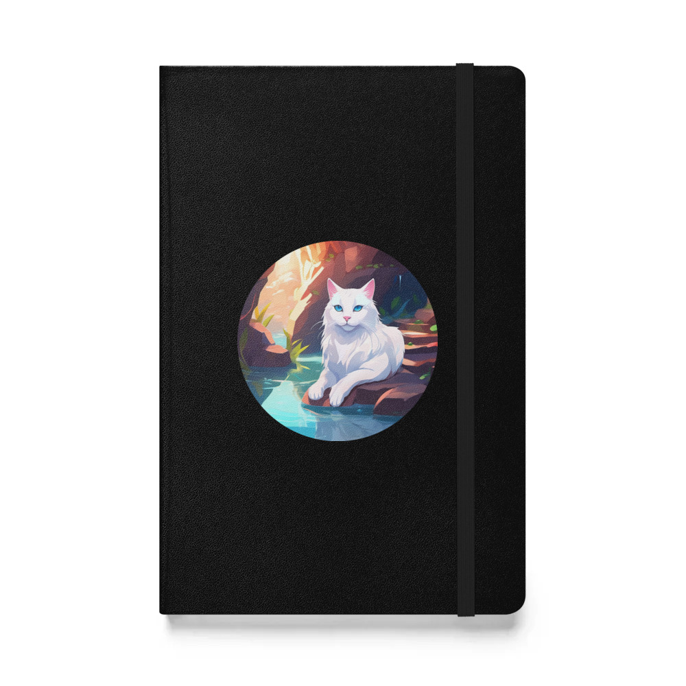 PugMug Custom White Companion Cat Hardcover Bound Notebook