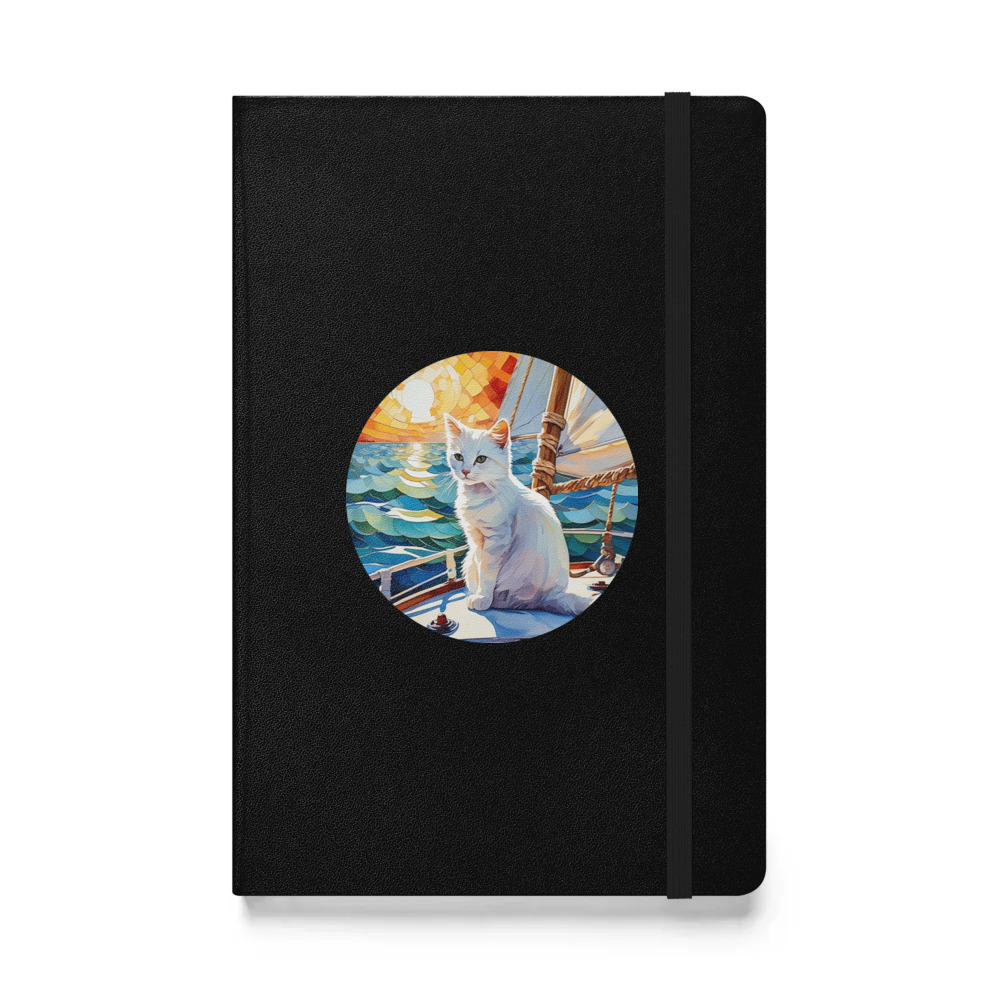 PugMug Custom White Companion Cat Hardcover Bound Notebook