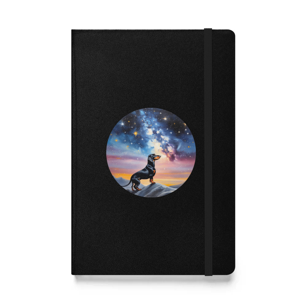 PugMug Custom Black Dachshund Hardcover Bound Notebook
