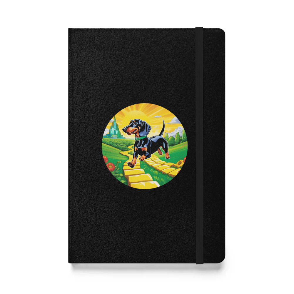 PugMug Custom Black Dachshund Hardcover Bound Notebook