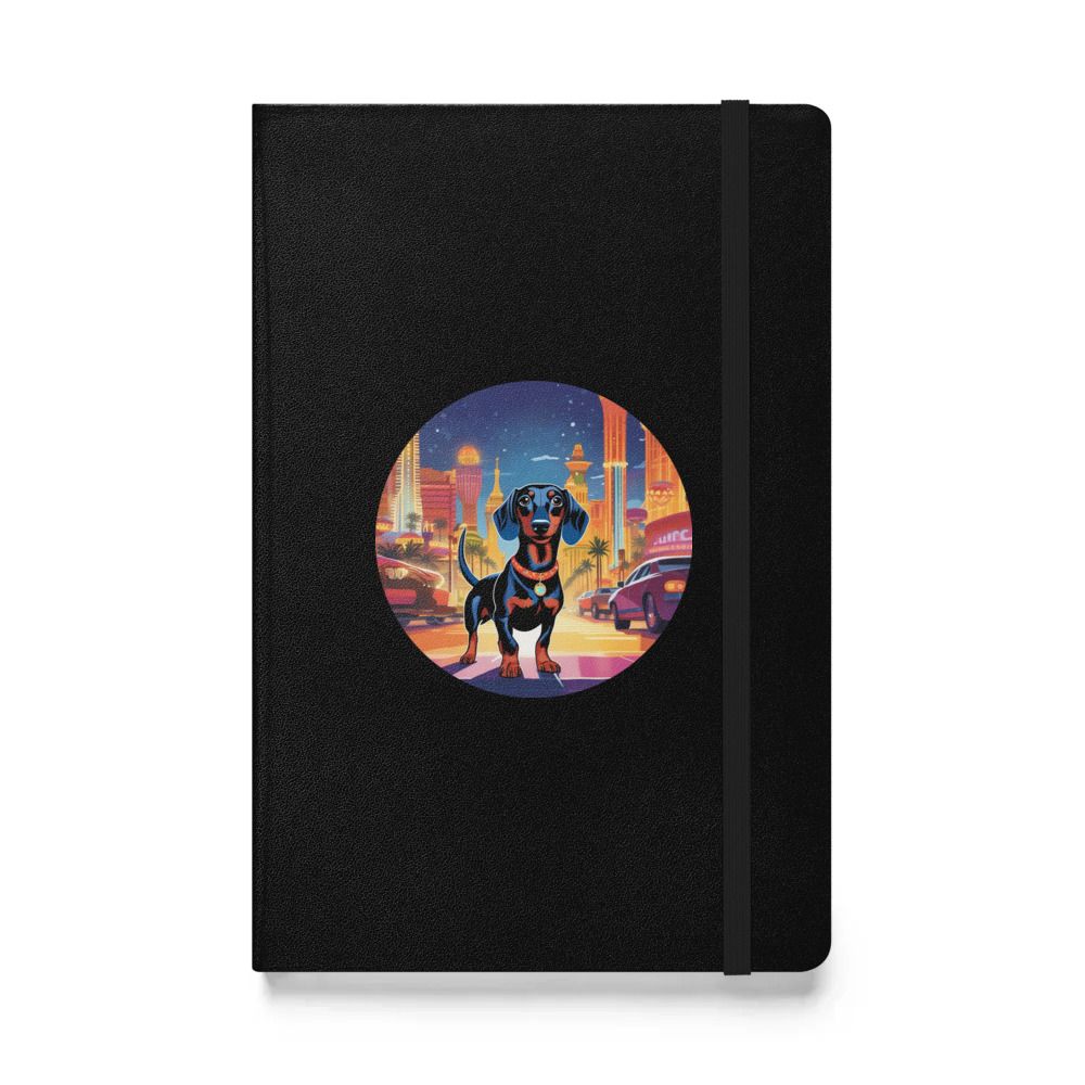 PugMug Custom Black Dachshund Hardcover Bound Notebook