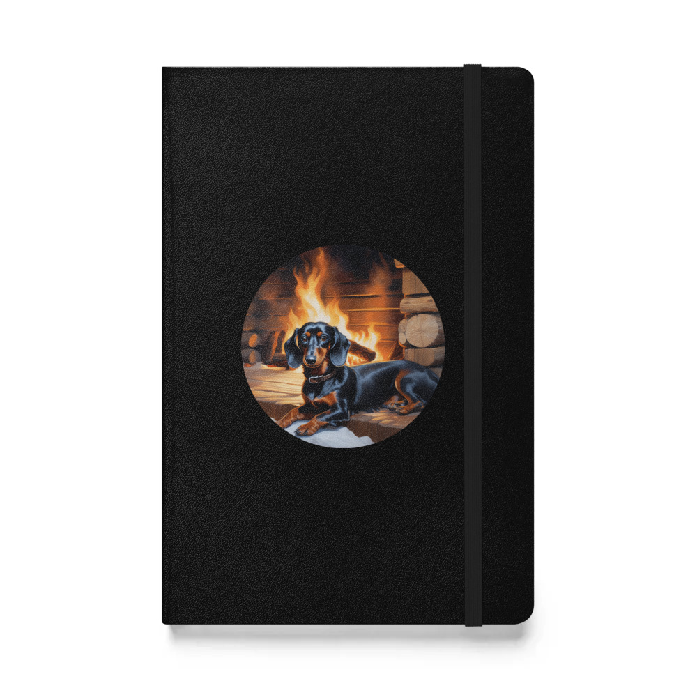 PugMug Custom Black Dachshund Hardcover Bound Notebook