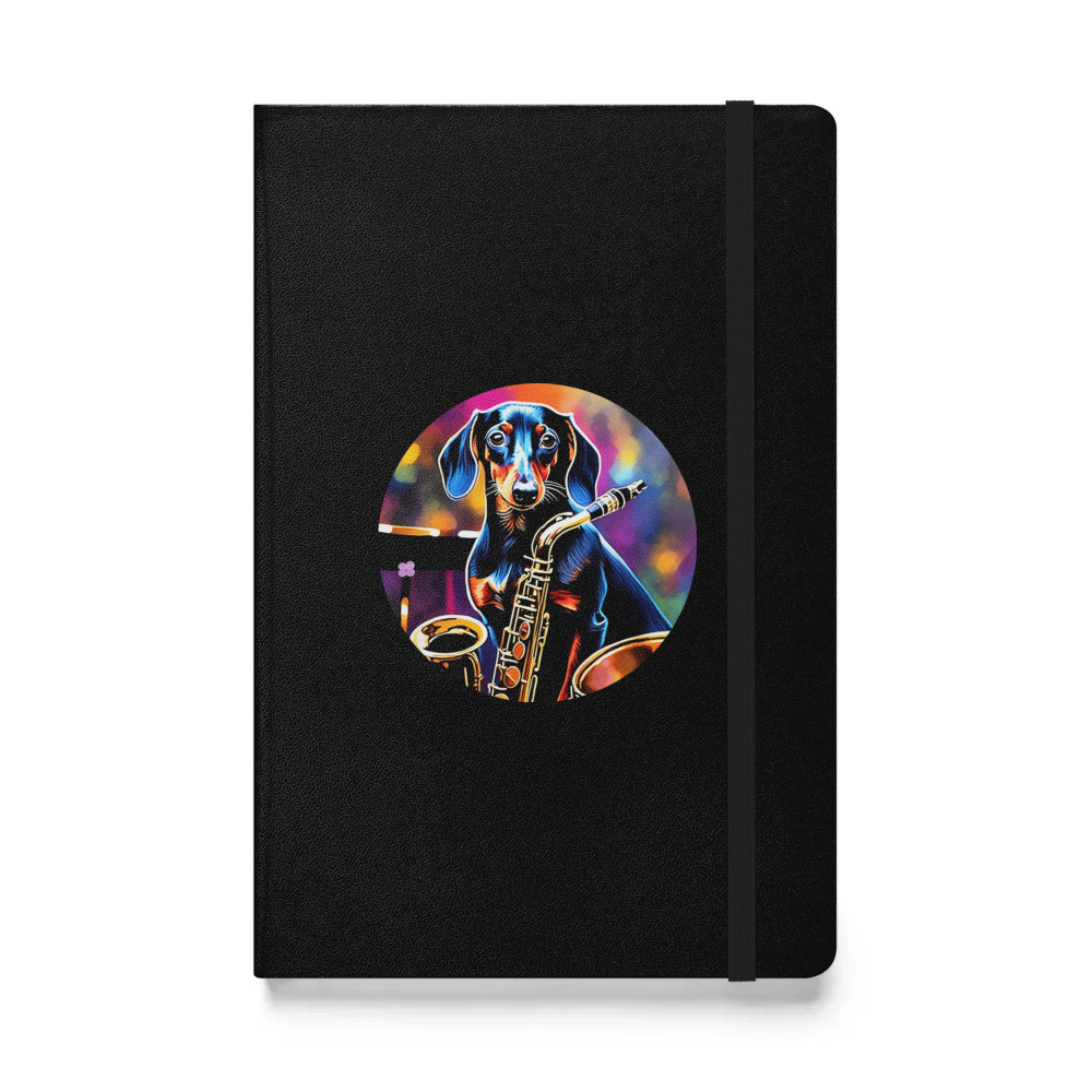 PugMug Custom Black Dachshund Hardcover Bound Notebook
