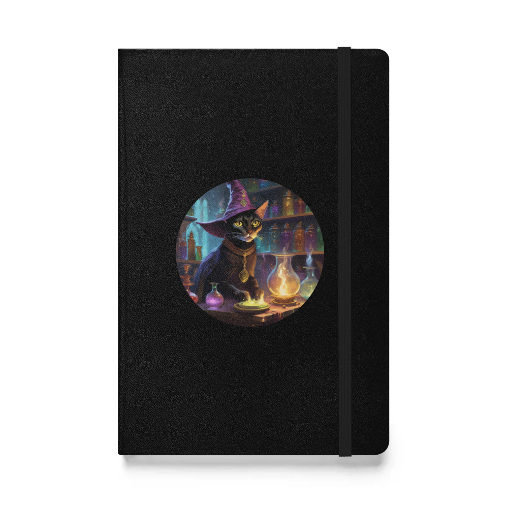 PugMug Custom Black Abyssinian Cat Hardcover Bound Notebook