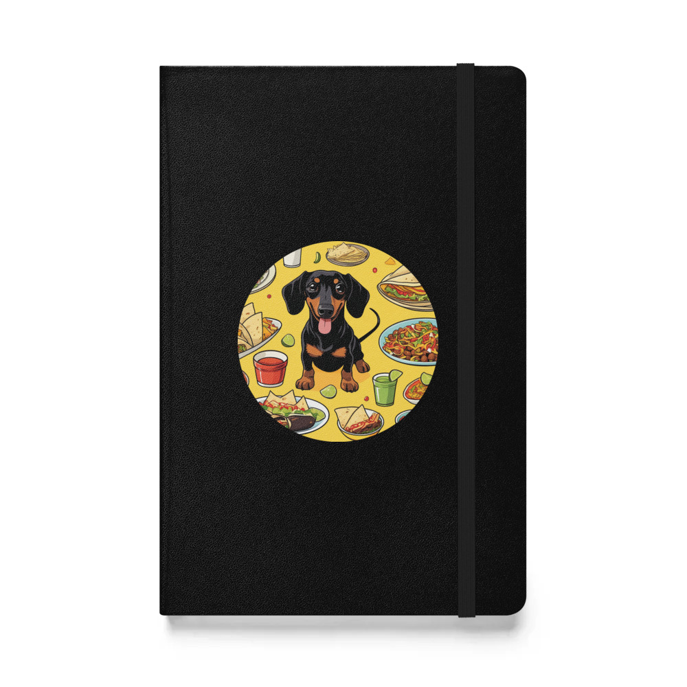 PugMug Custom Black Dachshund Hardcover Bound Notebook