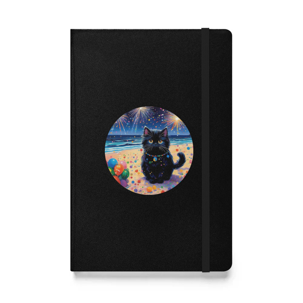 PugMug Custom Black Persian Cat Hardcover Bound Notebook