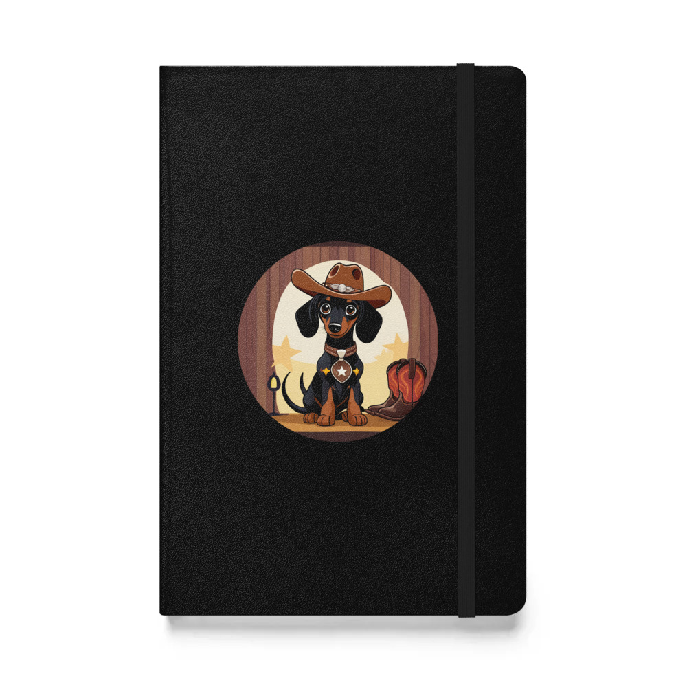 PugMug Custom Black Dachshund Hardcover Bound Notebook