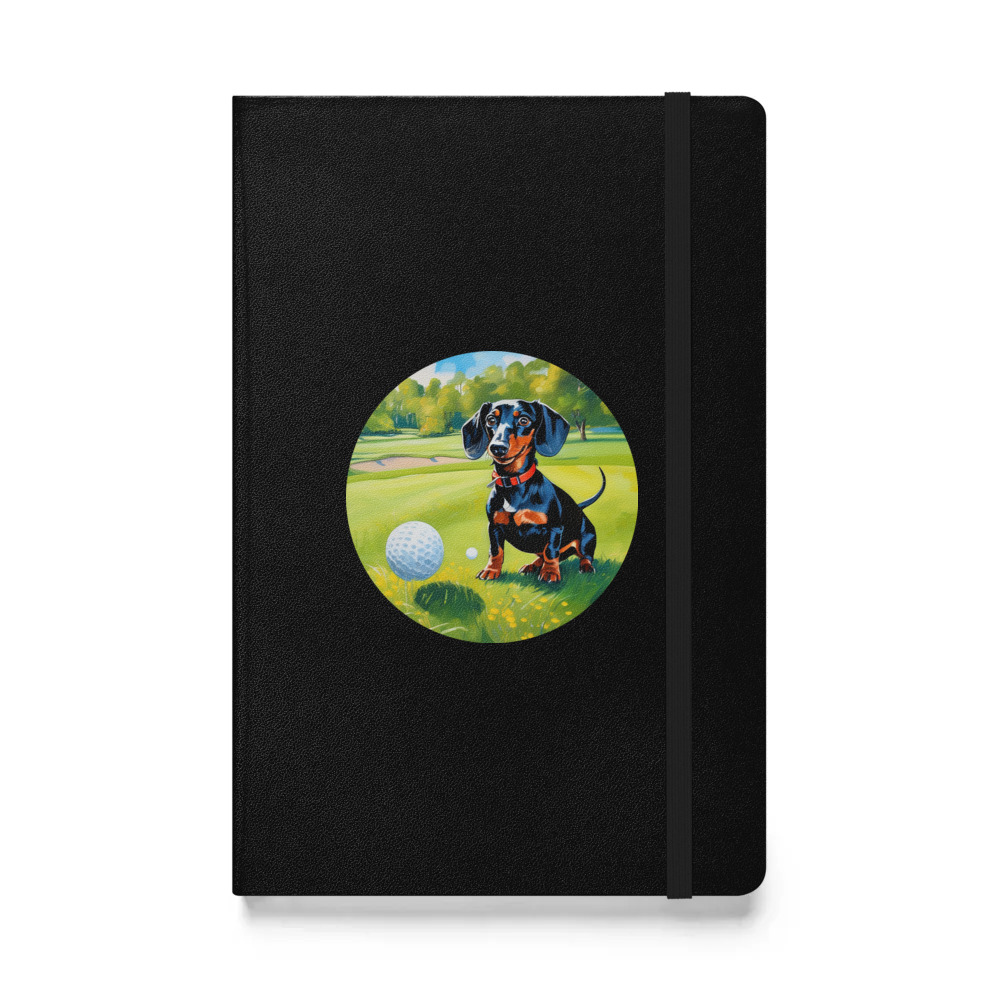 PugMug Custom Black Dachshund Hardcover Bound Notebook