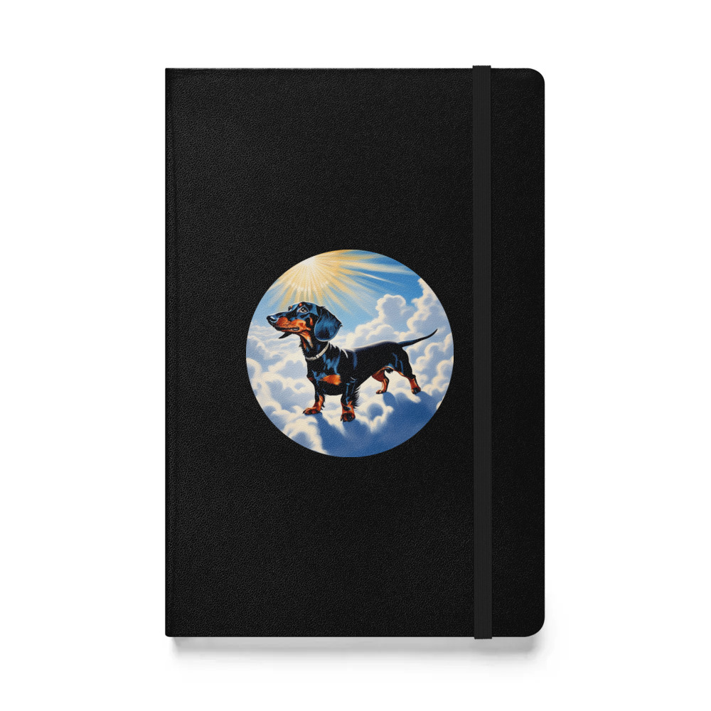 PugMug Custom Black Dachshund Hardcover Bound Notebook
