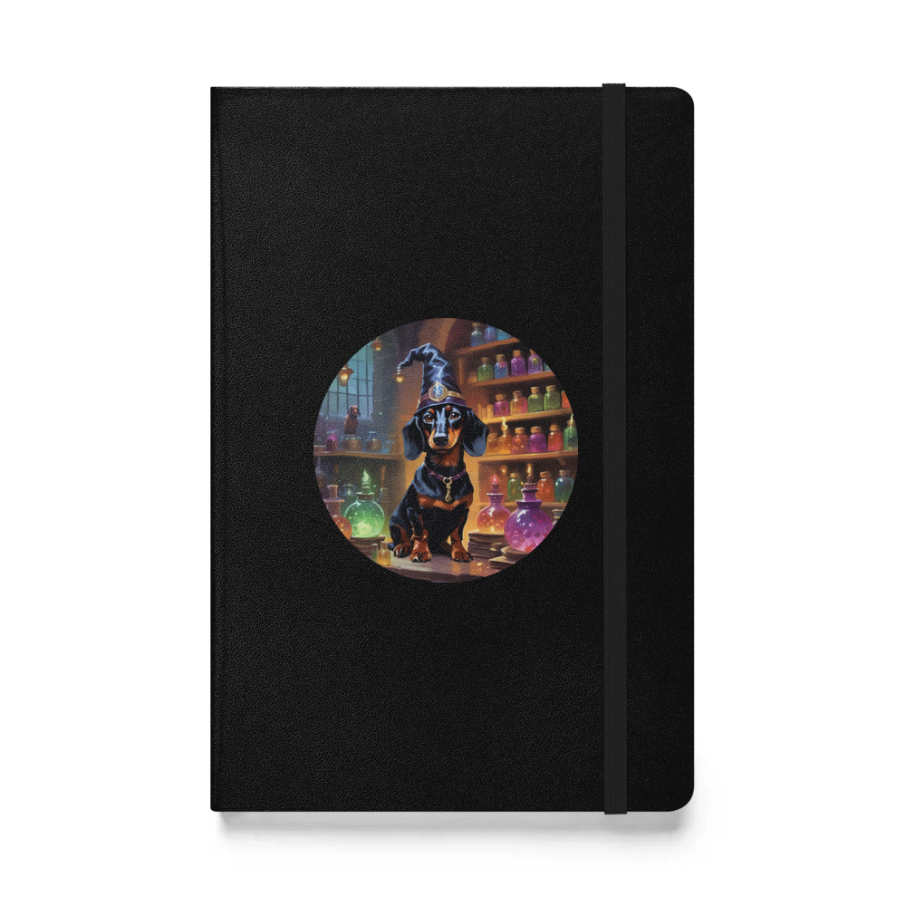 PugMug Custom Black Dachshund Hardcover Bound Notebook