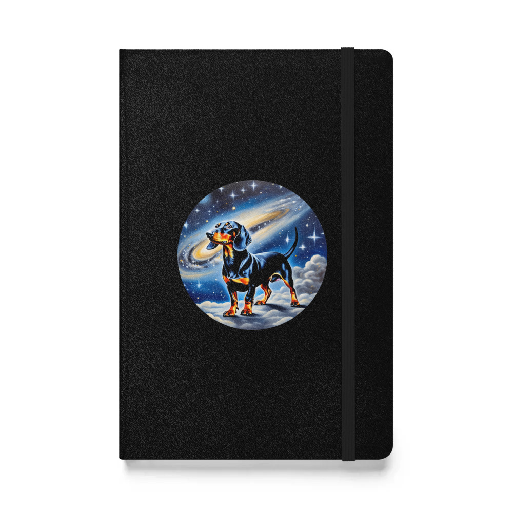 PugMug Custom Black Dachshund Hardcover Bound Notebook