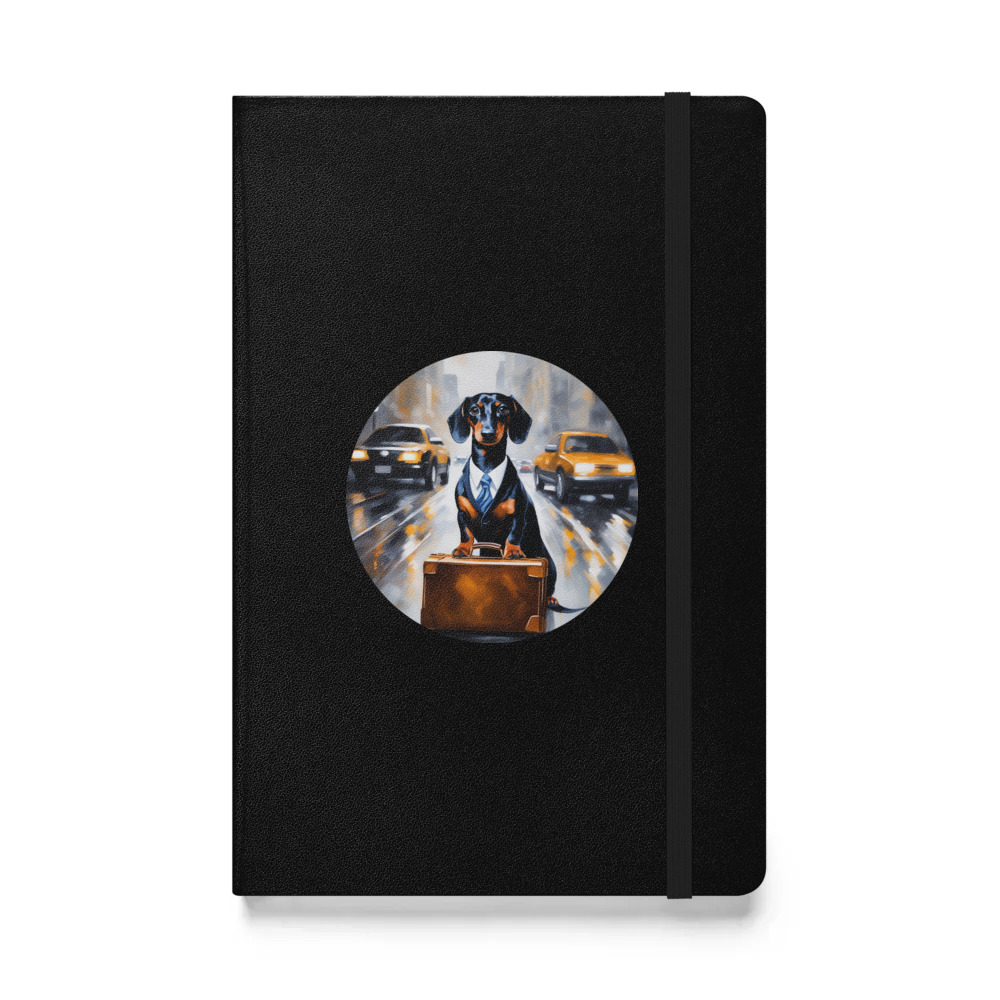 PugMug Custom Black Dachshund Hardcover Bound Notebook