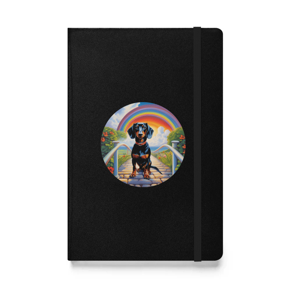 PugMug Custom Black Dachshund Hardcover Bound Notebook