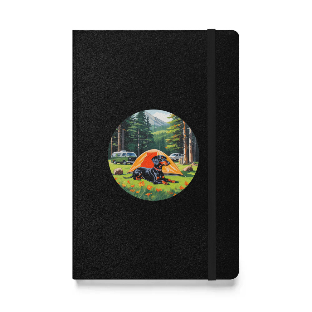 PugMug Custom Black Dachshund Hardcover Bound Notebook